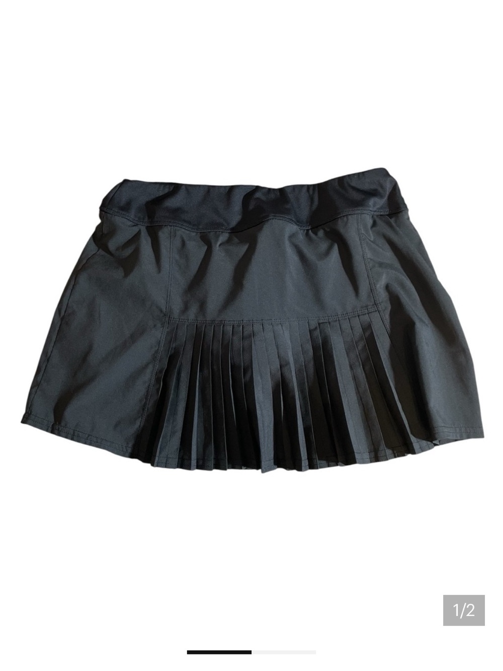 F8- Bolle Black Pleated Mini tennis Skirt w/built in shorts small sm